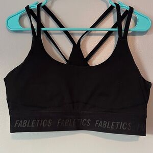 Fabletics Principal Low Impact Black Sports Bra, XL